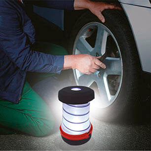 Linterna LED plegable con base magnética